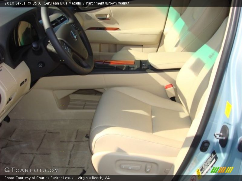 Cerulean Blue Metallic / Parchment/Brown Walnut 2010 Lexus RX 350