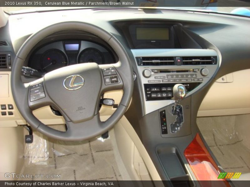 Cerulean Blue Metallic / Parchment/Brown Walnut 2010 Lexus RX 350