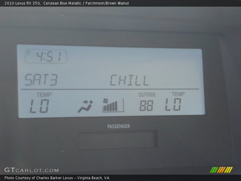 Cerulean Blue Metallic / Parchment/Brown Walnut 2010 Lexus RX 350