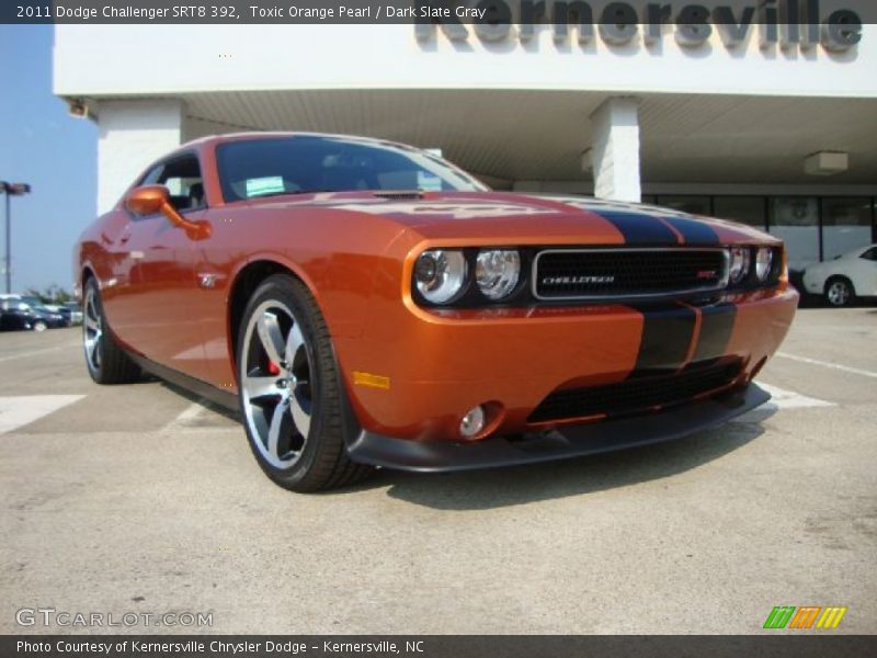 Toxic Orange Pearl / Dark Slate Gray 2011 Dodge Challenger SRT8 392