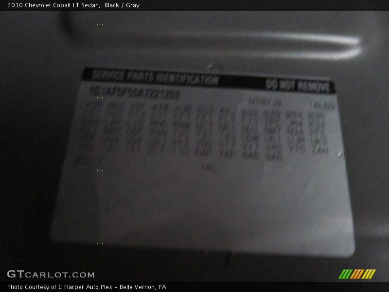 Black / Gray 2010 Chevrolet Cobalt LT Sedan