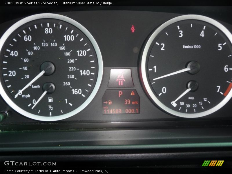 Titanium Silver Metallic / Beige 2005 BMW 5 Series 525i Sedan