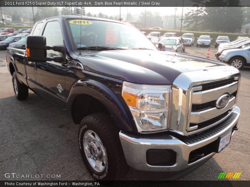 Dark Blue Pearl Metallic / Steel Gray 2011 Ford F250 Super Duty XLT SuperCab 4x4