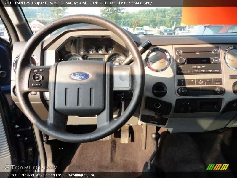 Dark Blue Pearl Metallic / Steel Gray 2011 Ford F250 Super Duty XLT SuperCab 4x4