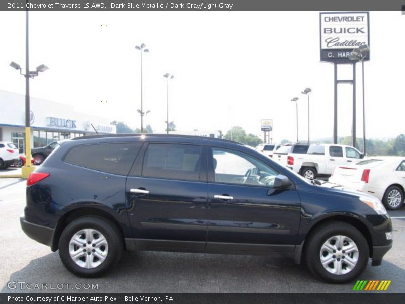 Dark Blue Metallic / Dark Gray/Light Gray 2011 Chevrolet Traverse LS AWD