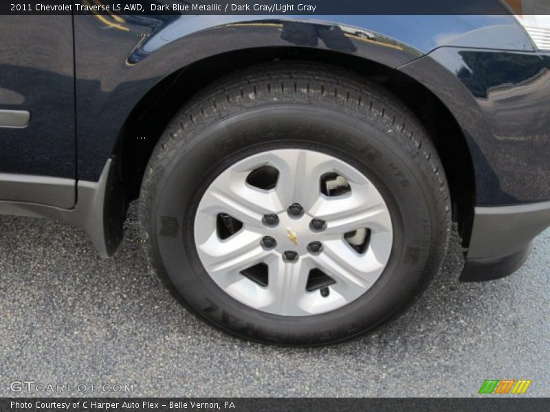 Dark Blue Metallic / Dark Gray/Light Gray 2011 Chevrolet Traverse LS AWD