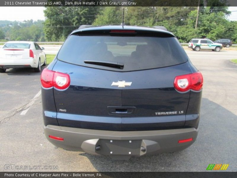 Dark Blue Metallic / Dark Gray/Light Gray 2011 Chevrolet Traverse LS AWD