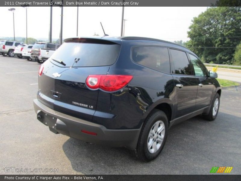 Dark Blue Metallic / Dark Gray/Light Gray 2011 Chevrolet Traverse LS AWD