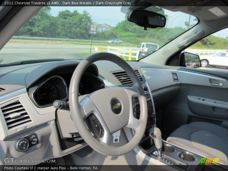 Dark Blue Metallic / Dark Gray/Light Gray 2011 Chevrolet Traverse LS AWD