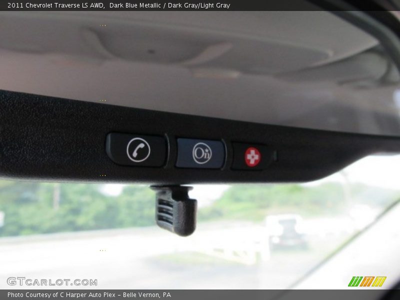Dark Blue Metallic / Dark Gray/Light Gray 2011 Chevrolet Traverse LS AWD