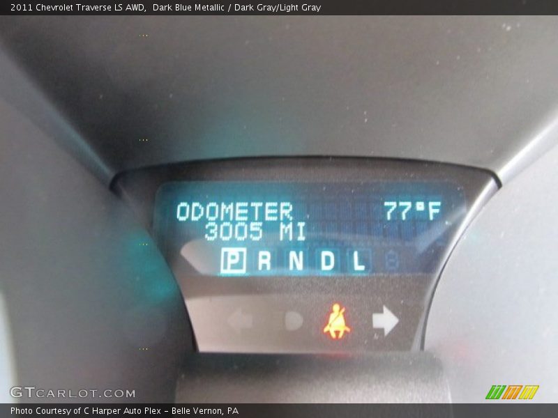 Dark Blue Metallic / Dark Gray/Light Gray 2011 Chevrolet Traverse LS AWD