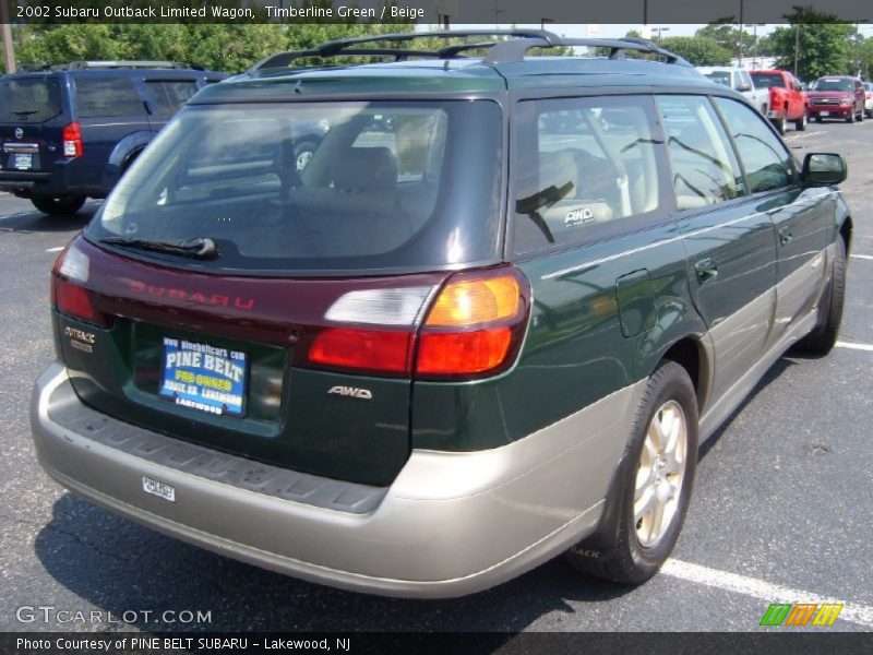 Timberline Green / Beige 2002 Subaru Outback Limited Wagon