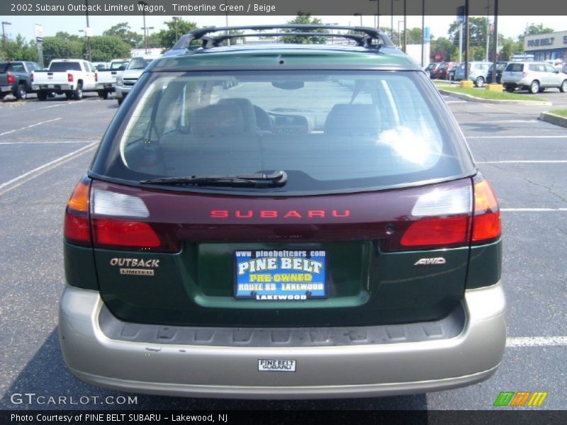 Timberline Green / Beige 2002 Subaru Outback Limited Wagon