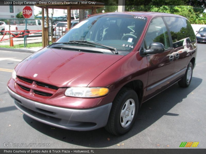 Deep Cranberry Pearlcoat / Mist Gray 1999 Dodge Caravan