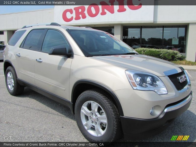 Gold Mist Metallic / Ebony 2012 GMC Acadia SLE