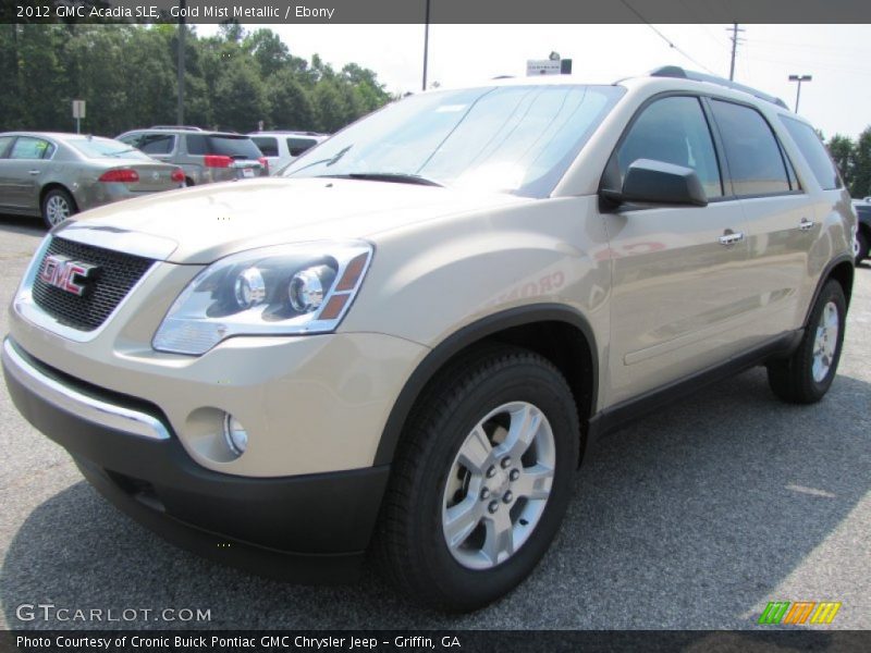 Gold Mist Metallic / Ebony 2012 GMC Acadia SLE