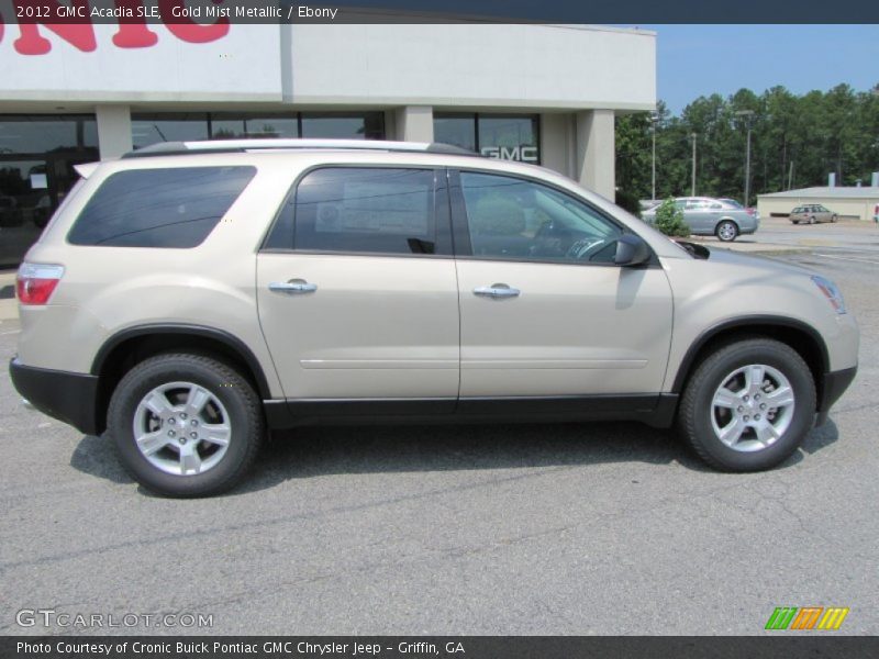 Gold Mist Metallic / Ebony 2012 GMC Acadia SLE