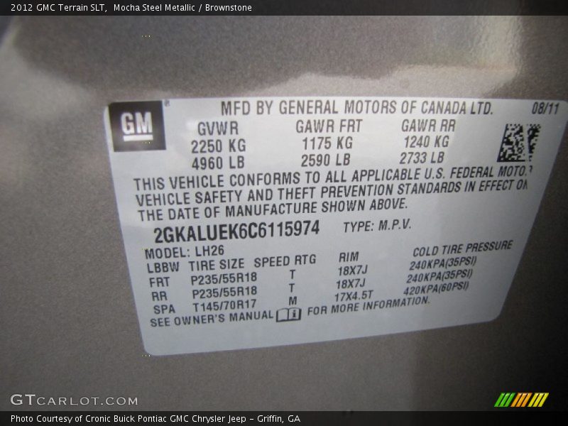 Mocha Steel Metallic / Brownstone 2012 GMC Terrain SLT
