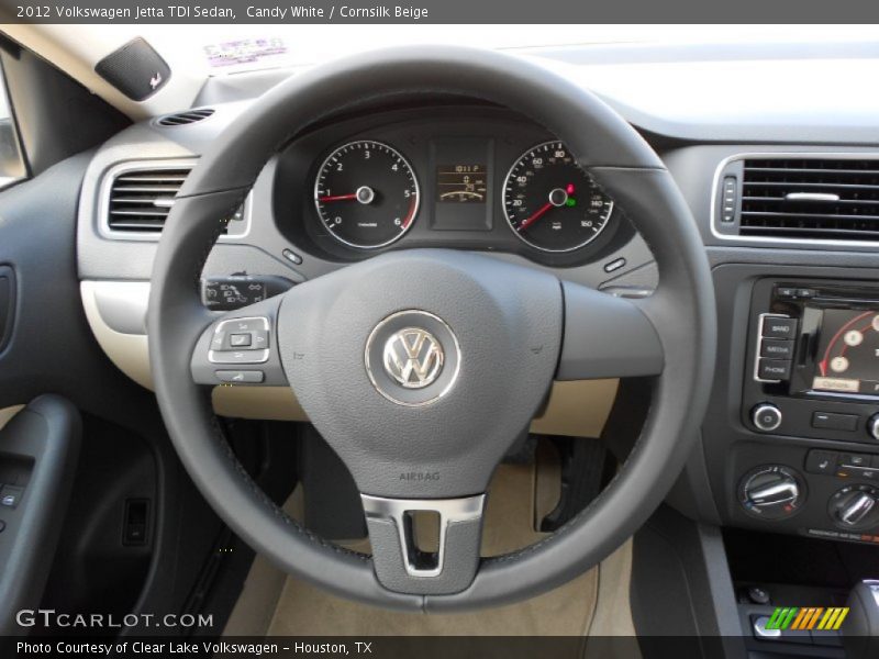 Candy White / Cornsilk Beige 2012 Volkswagen Jetta TDI Sedan
