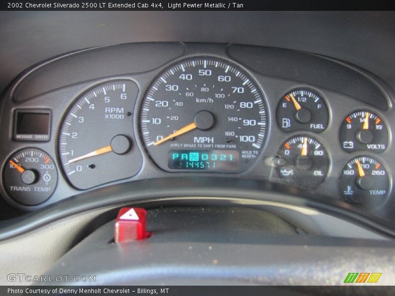  2002 Silverado 2500 LT Extended Cab 4x4 LT Extended Cab 4x4 Gauges
