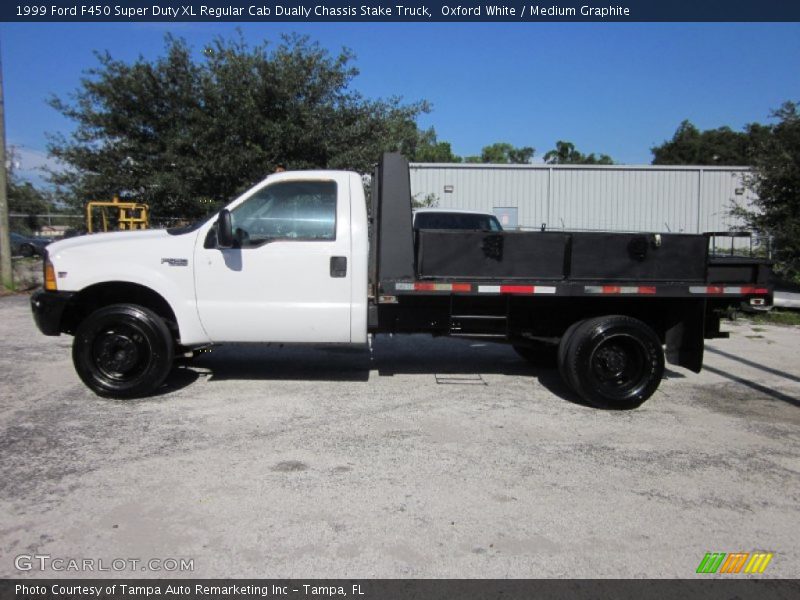  1999 F450 Super Duty XL Regular Cab Dually Chassis Stake Truck Oxford White