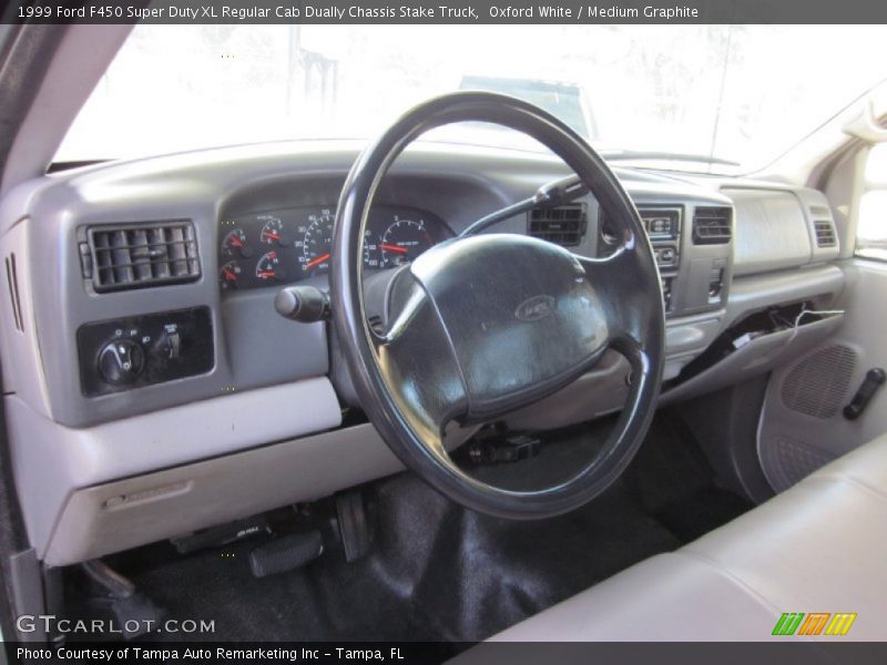 Dashboard of 1999 F450 Super Duty XL Regular Cab Dually Chassis Stake Truck