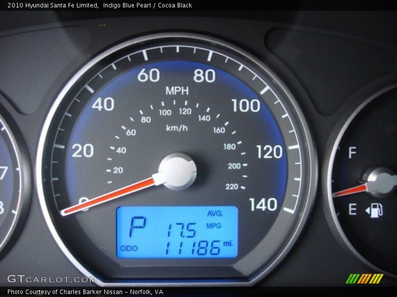 Indigo Blue Pearl / Cocoa Black 2010 Hyundai Santa Fe Limited