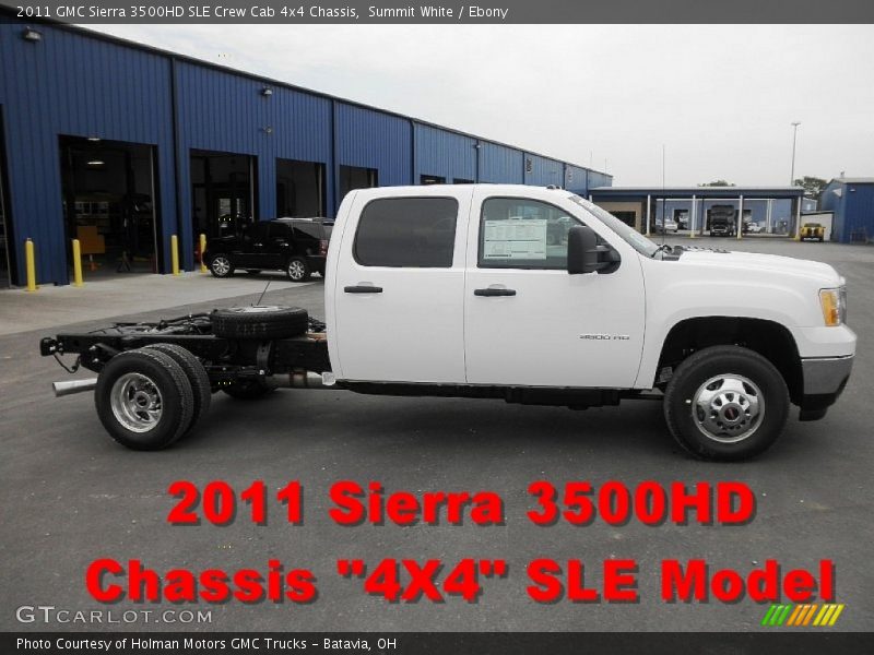 Summit White / Ebony 2011 GMC Sierra 3500HD SLE Crew Cab 4x4 Chassis