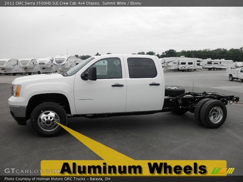 Summit White / Ebony 2011 GMC Sierra 3500HD SLE Crew Cab 4x4 Chassis