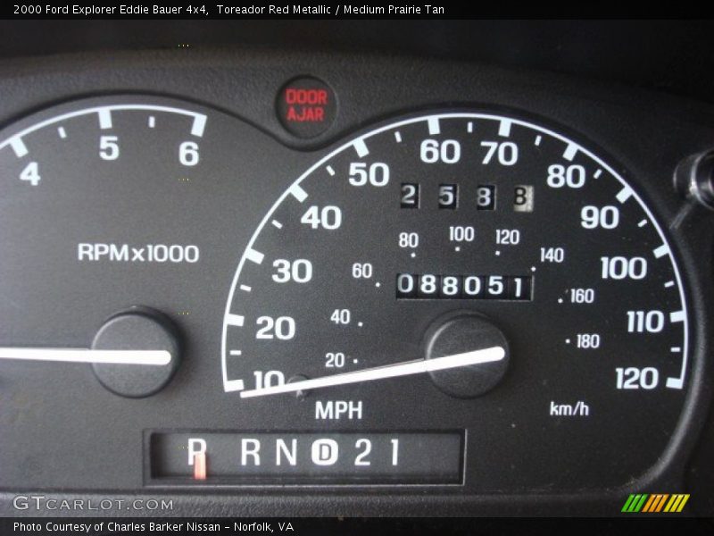 Toreador Red Metallic / Medium Prairie Tan 2000 Ford Explorer Eddie Bauer 4x4