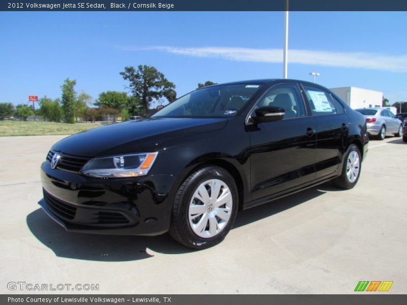 Black / Cornsilk Beige 2012 Volkswagen Jetta SE Sedan