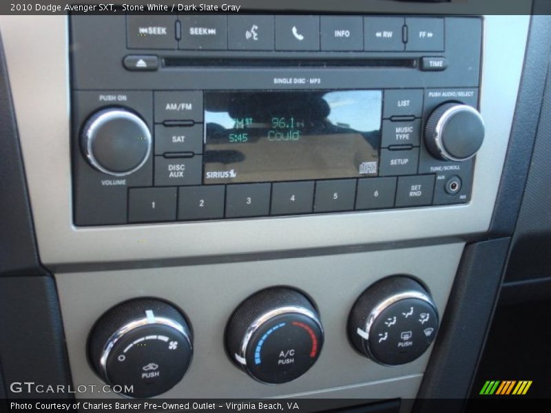 Stone White / Dark Slate Gray 2010 Dodge Avenger SXT