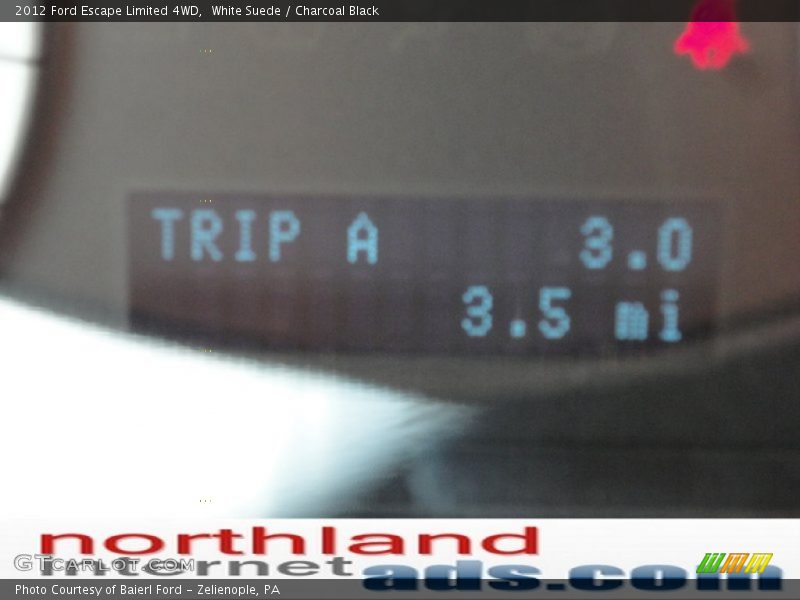White Suede / Charcoal Black 2012 Ford Escape Limited 4WD