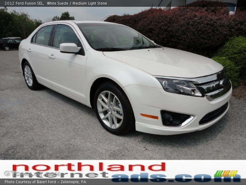 White Suede / Medium Light Stone 2012 Ford Fusion SEL