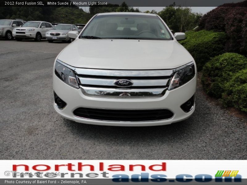 White Suede / Medium Light Stone 2012 Ford Fusion SEL