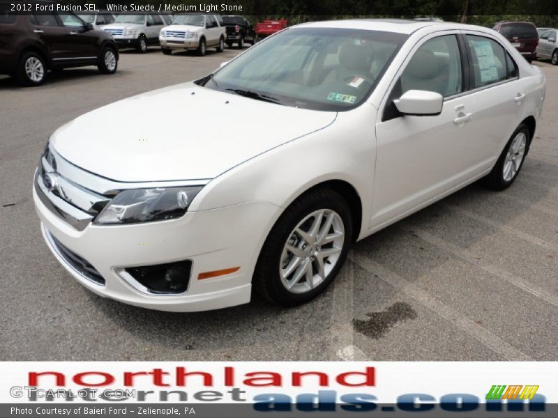 White Suede / Medium Light Stone 2012 Ford Fusion SEL