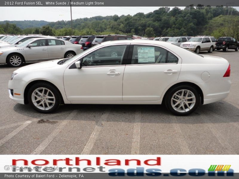 White Suede / Medium Light Stone 2012 Ford Fusion SEL