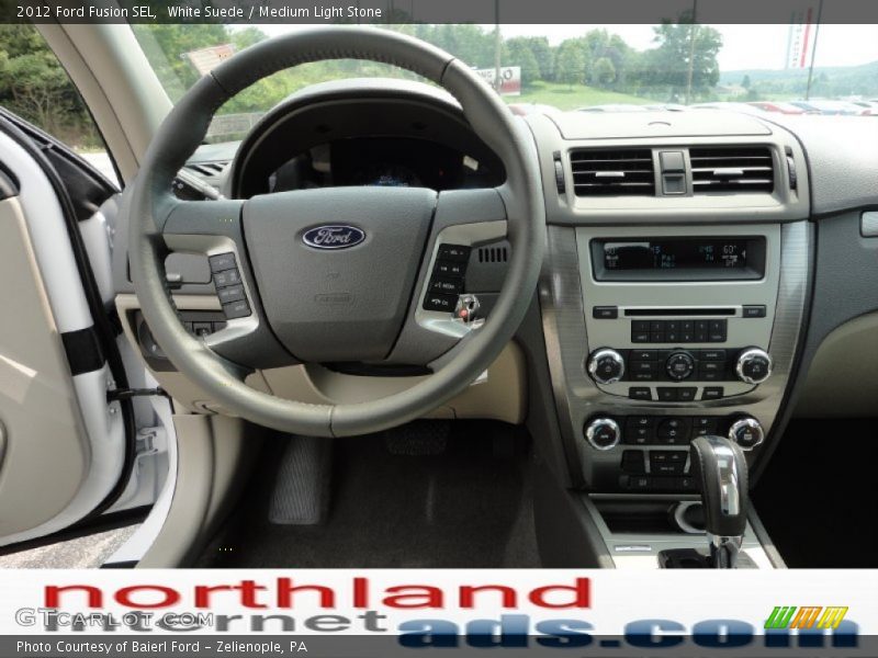 White Suede / Medium Light Stone 2012 Ford Fusion SEL