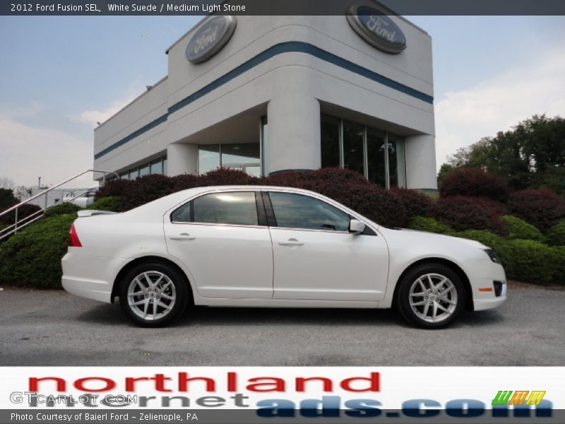 White Suede / Medium Light Stone 2012 Ford Fusion SEL