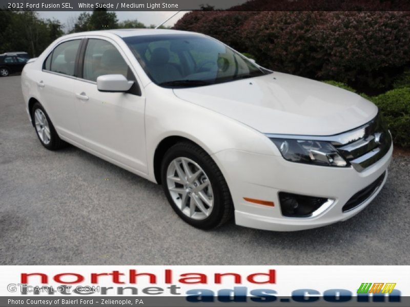 White Suede / Medium Light Stone 2012 Ford Fusion SEL