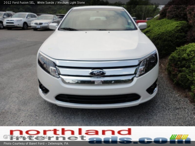 White Suede / Medium Light Stone 2012 Ford Fusion SEL