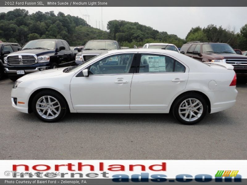 White Suede / Medium Light Stone 2012 Ford Fusion SEL