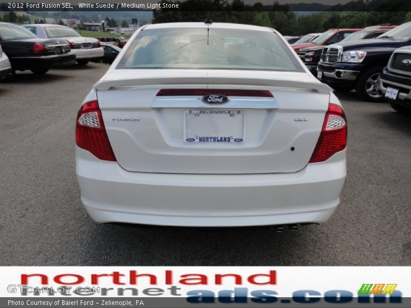 White Suede / Medium Light Stone 2012 Ford Fusion SEL