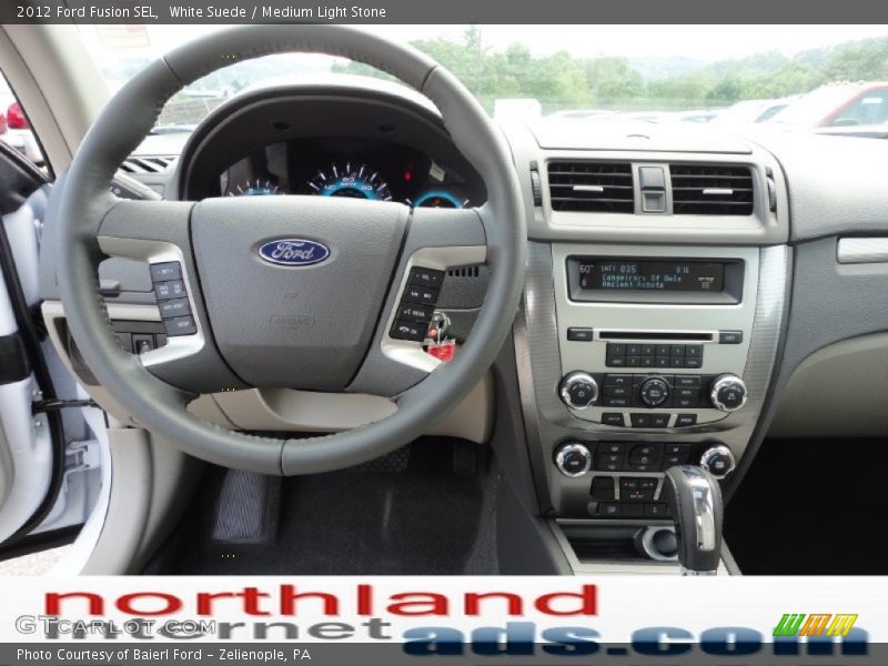 White Suede / Medium Light Stone 2012 Ford Fusion SEL
