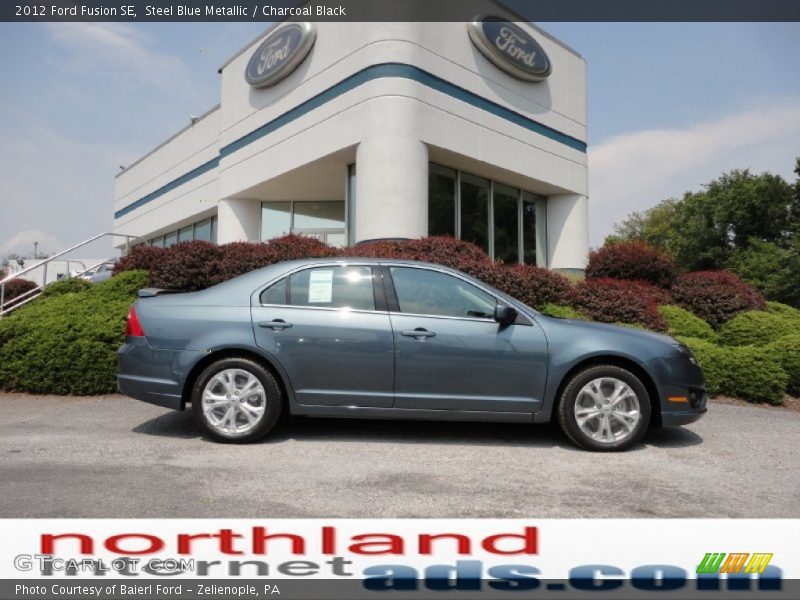 Steel Blue Metallic / Charcoal Black 2012 Ford Fusion SE