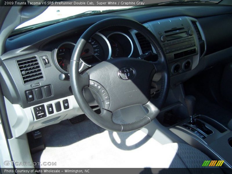 Super White / Graphite Gray 2009 Toyota Tacoma V6 SR5 PreRunner Double Cab