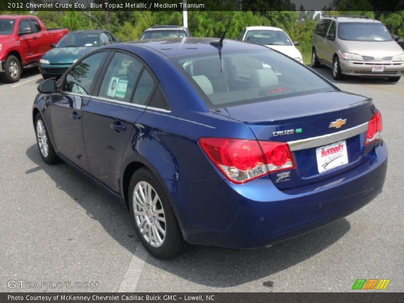 Blue Topaz Metallic / Medium Titanium 2012 Chevrolet Cruze Eco