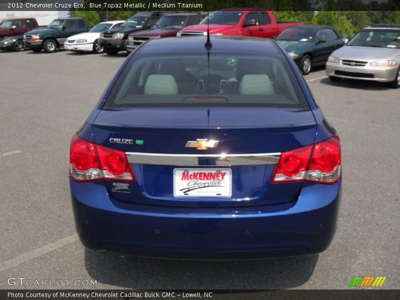 Blue Topaz Metallic / Medium Titanium 2012 Chevrolet Cruze Eco