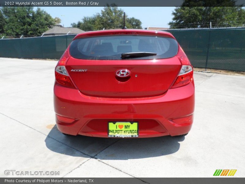 Boston Red / Gray 2012 Hyundai Accent GS 5 Door