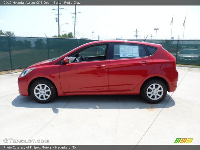 Boston Red / Gray 2012 Hyundai Accent GS 5 Door